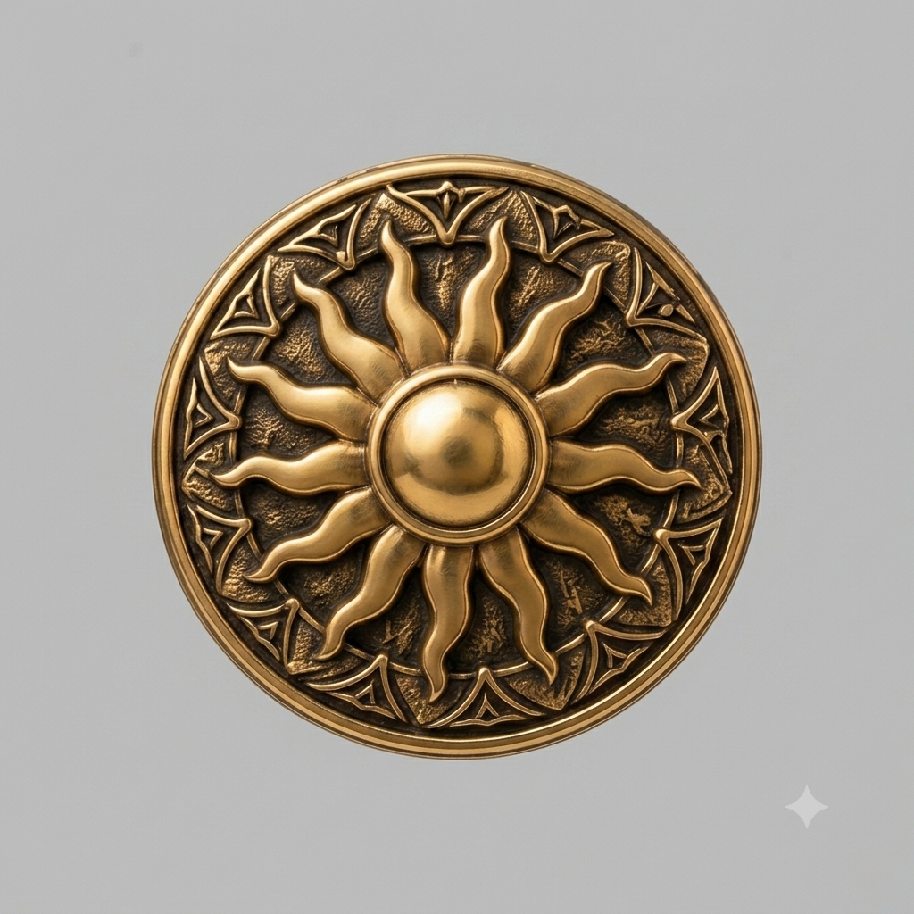 Gold Sun Medallion Screw Back Studs for Men | Minimalist